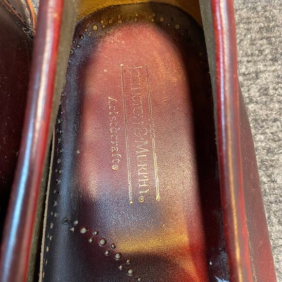 Johnston & Murphy Mens 10.5 Wide Burgundy Leather Penny Loafers Dress Shoes main image 8
